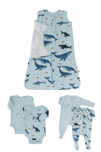 Köpek Balığı Desen Yenidoğan Paketi