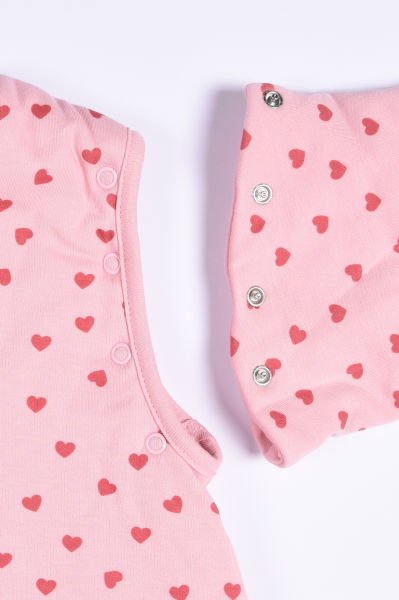 Kız Çocuk  Ayaklı Uyku Tulumu - Kalplı