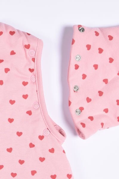 Kız Çocuk  Ayaklı Uyku Tulumu - Kalplı