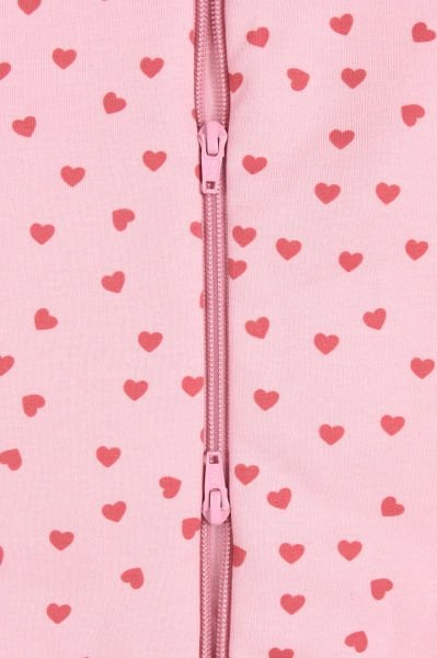 Kız Çocuk  Ayaklı Uyku Tulumu - Kalplı