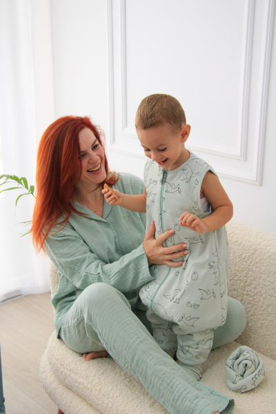 Erkek Çocuk  Ayaklı Uyku Tulumu - Dinozorlu