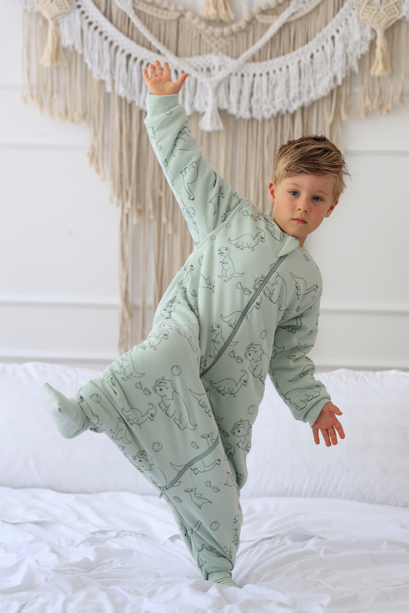 Erkek Çocuk  Ayaklı Uyku Tulumu - Dinozorlu