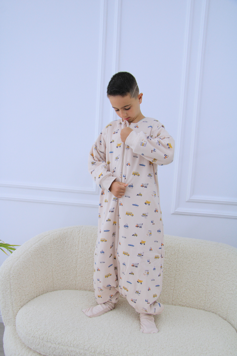 Erkek Çocuk Ayaklı Uyku Tulumu - Arabalı