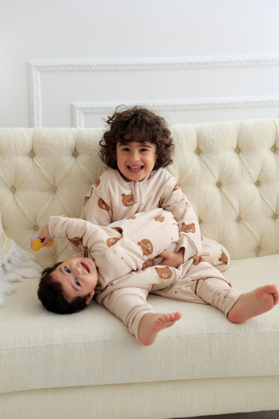 Erkek  Çocuk Ayaklı Uyku Tulumu - Ayıcıklı