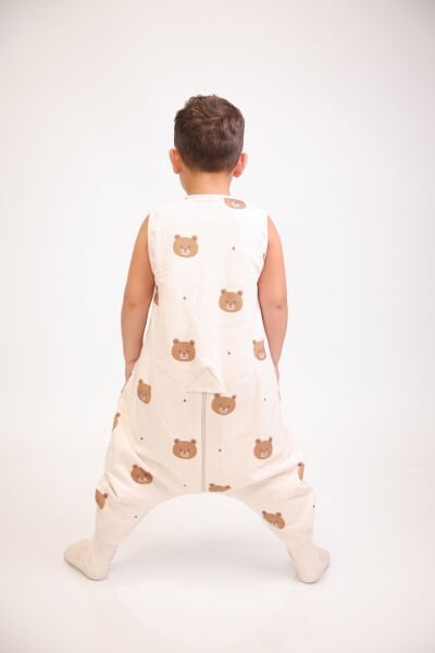 Erkek  Çocuk Ayaklı Uyku Tulumu - Ayıcıklı