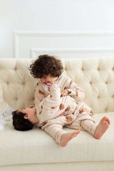 Erkek  Çocuk Ayaklı Uyku Tulumu - Ayıcıklı