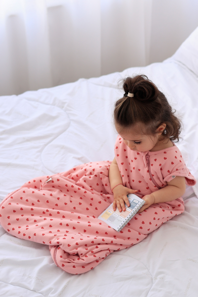 Kız Bebek Uyku Tulumu - Kalpli