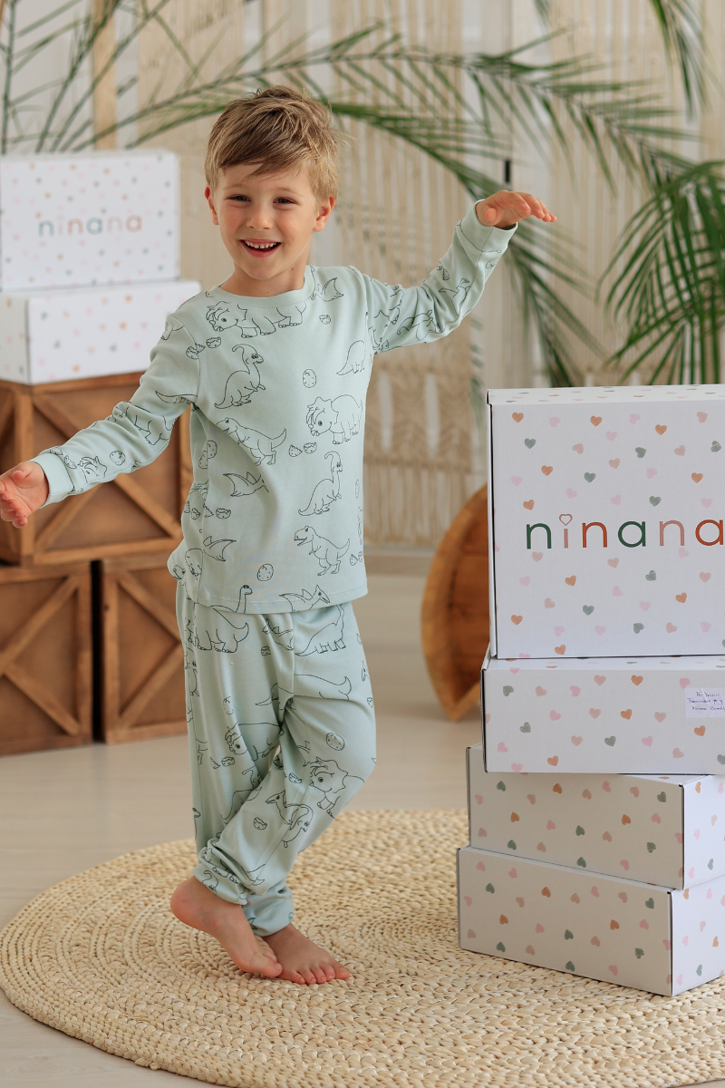 Erkek Çocuk Pijama Takımı - Dinozorlu