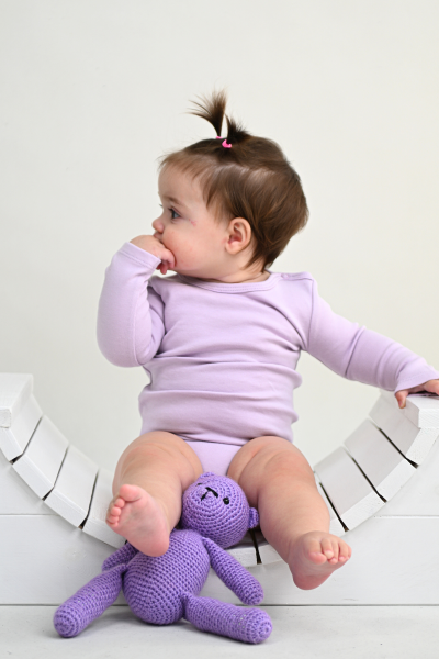 Kız Bebek Uzun Kollu Body - 3'lü Paket - Mor