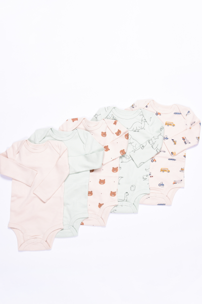 Erkek Bebek Uzun Kollu Body - 5'li Paket