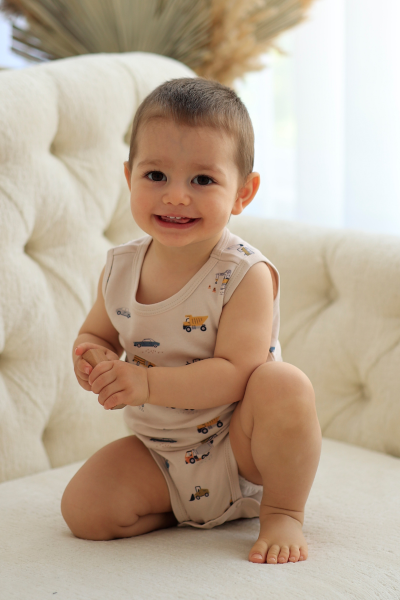 Erkek Bebek Kolsuz Body - 5'li Paket