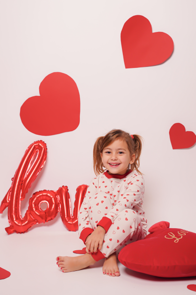 Kız Çocuk Pijama Takımı - Kalpli Ninana