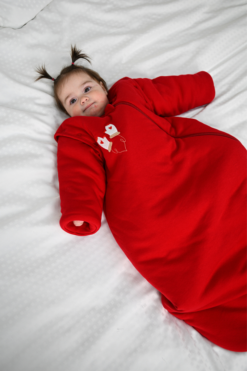 Kışlık Uyku Tulumu - 3 TOG - Kırmızı - Eldiven Nakışlı