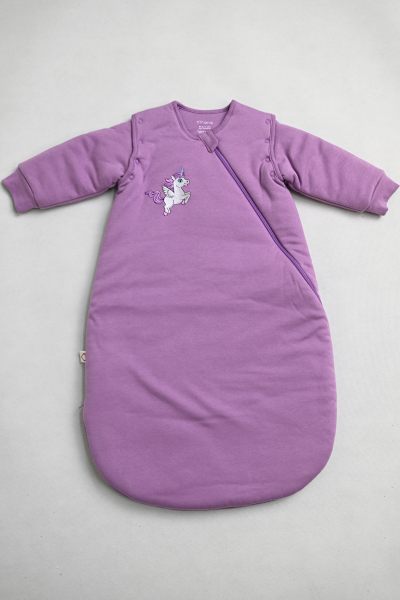 Kışlık Uyku Tulumu - 3 TOG - Mor - Unicorn Nakışlı