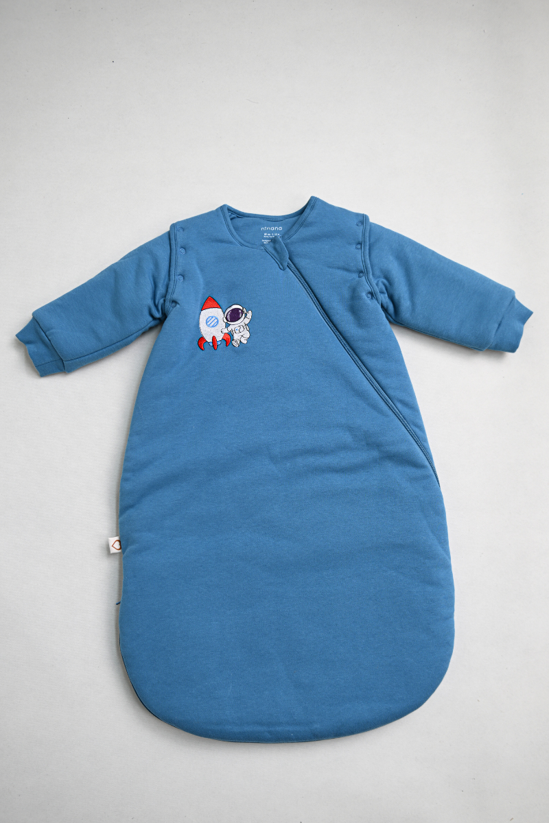 Kışlık Uyku Tulumu - 3 TOG - Turkuaz -  Astronot Nakışlı