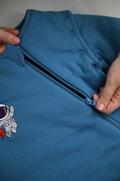 Kışlık Uyku Tulumu - 3 TOG - Turkuaz -  Astronot Nakışlı