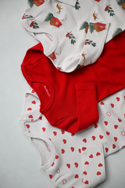 Uzun Kollu Body - 3'lü Paket - Kırmızı