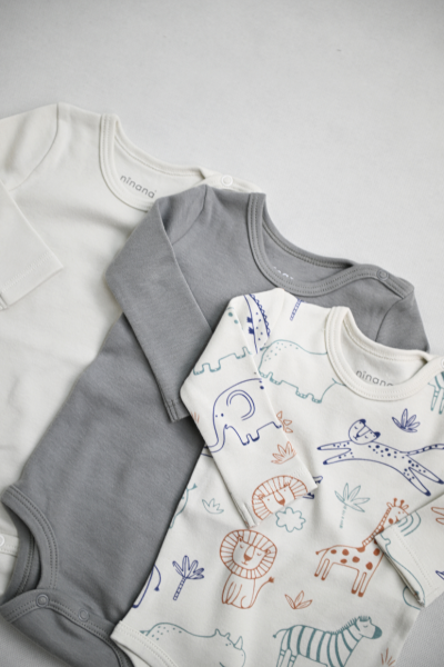 Uzun Kollu Body - 3'lü Paket - Gri