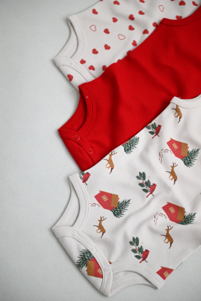 Bebek Kolsuz Body - 3'lü Paket - Kırmızı