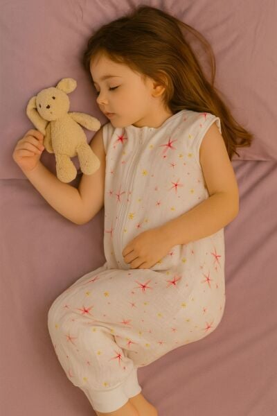 Muslin Ayaklı Uyku Tulumu - Çiçekli - 0,5 Tog
