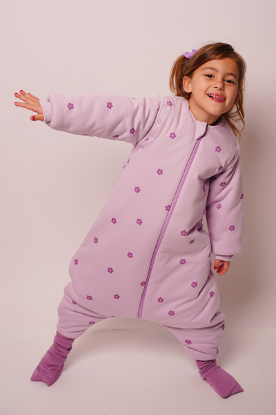 Ayaklı Uyku Tulumu - 3 Tog - Mor Çiçekli