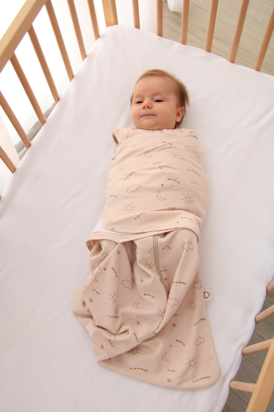 Yenidoğan Bebek Kundak Uyku Tulumu - “Bir tanem” - Bej 0-6 ay