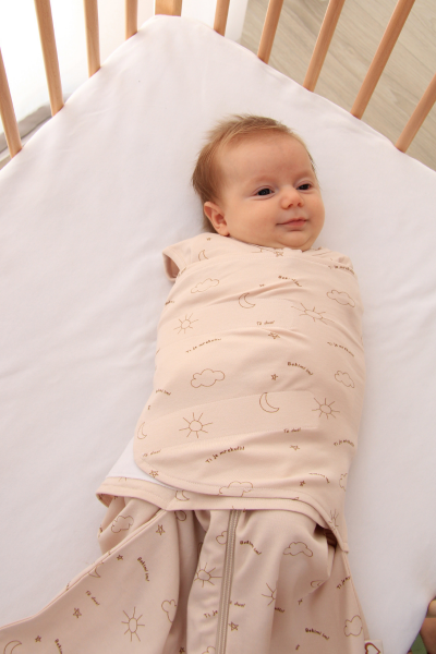 Yenidoğan Bebek Kundak Uyku Tulumu - “Bir tanem” - Bej 0-6 ay