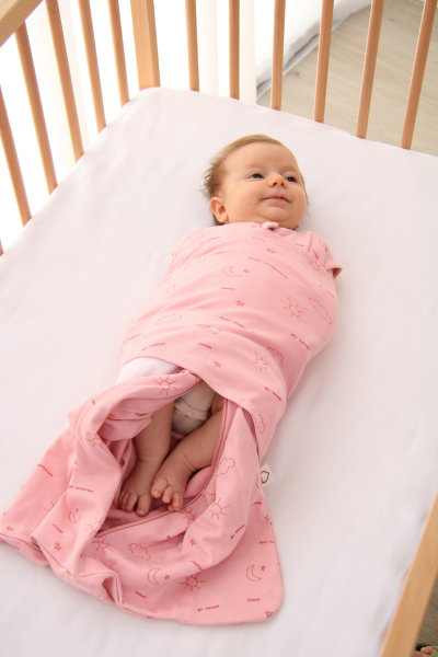 Yenidoğan Bebek Kundak Uyku Tulumu - “Bir tanem” - Pembe 0-6 ay