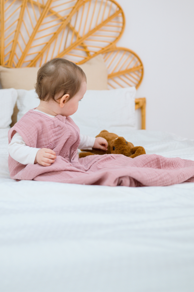 Bebek Müslin Uyku Tulumu – Gül Kurusu