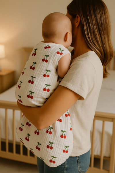 Bebek Müslin Uyku Tulumu – Kiraz