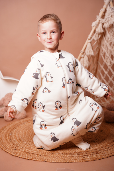 Penguen Desen- Ayaklı Uyku Tulumu