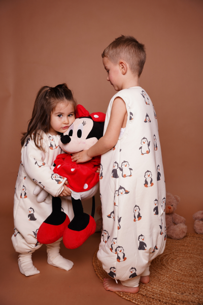 Penguen Desen- Ayaklı Uyku Tulumu