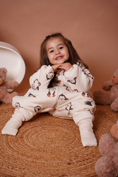 Penguen Desen- Ayaklı Uyku Tulumu