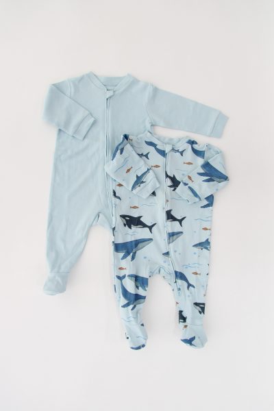 Köpek Balığı Bebek Tulum- 2'li Paket