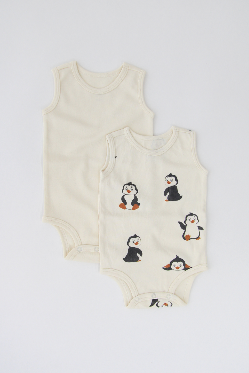 Bebek Kolsuz Body - 2'li Paket - Penguen