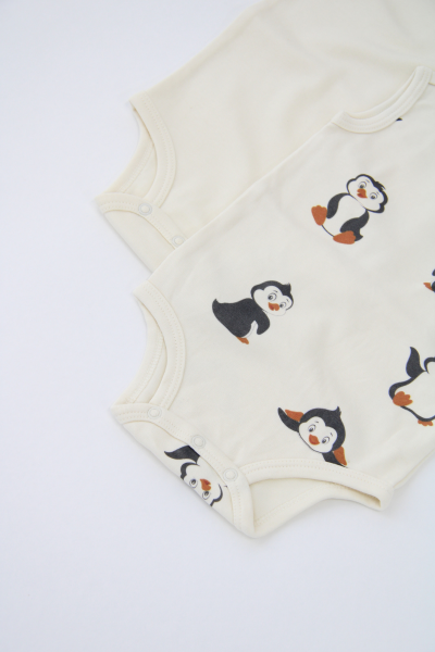 Bebek Kolsuz Body - 2'li Paket - Penguen