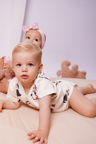 Bebek Kısa Kollu Body - 2'li Paket - Penguen