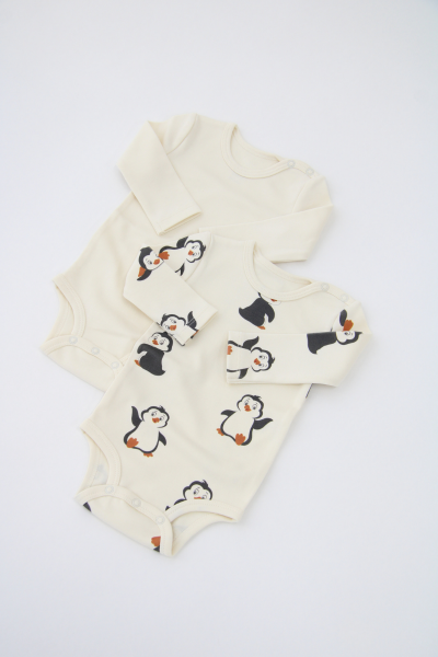 Bebek Uzun Kollu Body - 2'li Paket- Penguen