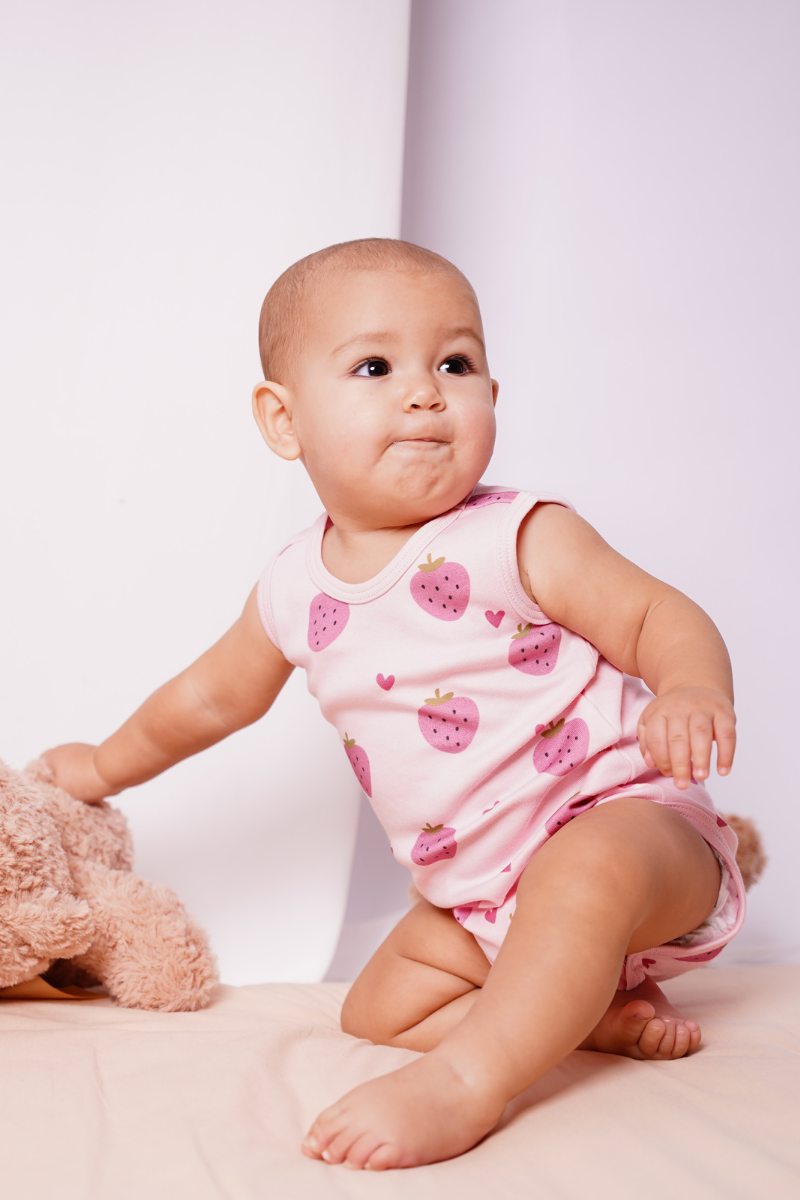 Bebek Kolsuz Body - 2'li Paket - Çilek