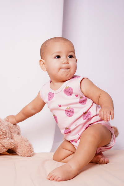 Bebek Kolsuz Body - 2'li Paket - Çilek