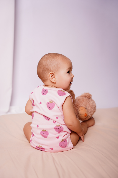 Bebek Kolsuz Body - 2'li Paket - Çilek