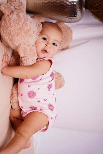 Bebek Kolsuz Body - 2'li Paket - Çilek