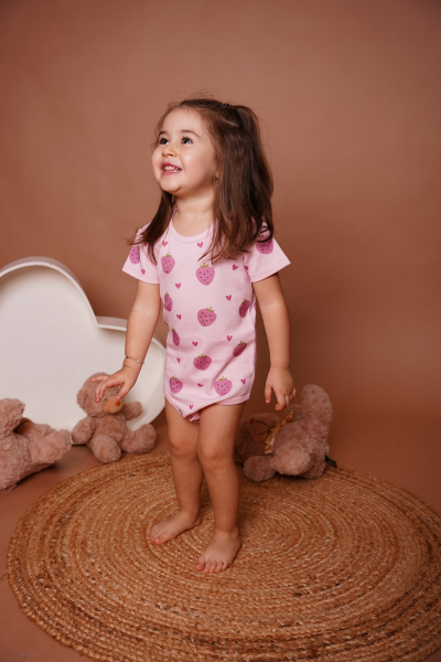 Bebek Kısa Kollu Body - 2'li Paket - Çilek