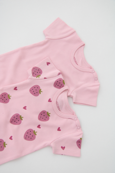 Bebek Kısa Kollu Body - 2'li Paket - Çilek