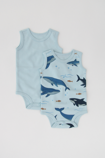 Bebek Kolsuz Body -  2'li Paket - Köpek Balığı