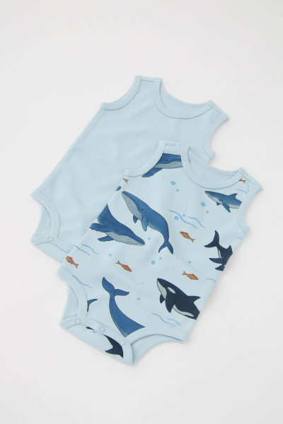 Bebek Kolsuz Body -  2'li Paket - Köpek Balığı