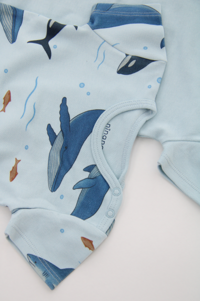 Bebek Kısa Kollu Body -  2'li Paket - Köpek Balığı