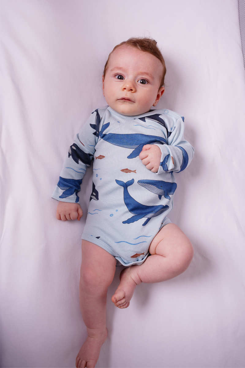 Bebek Uzun Kollu Body -  2'li Paket - Köpek Balığı