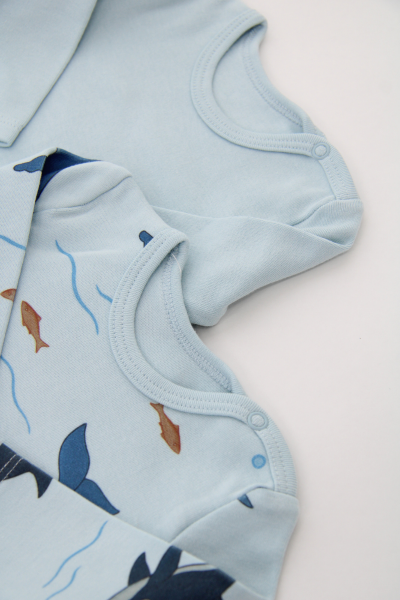 Bebek Uzun Kollu Body -  2'li Paket - Köpek Balığı