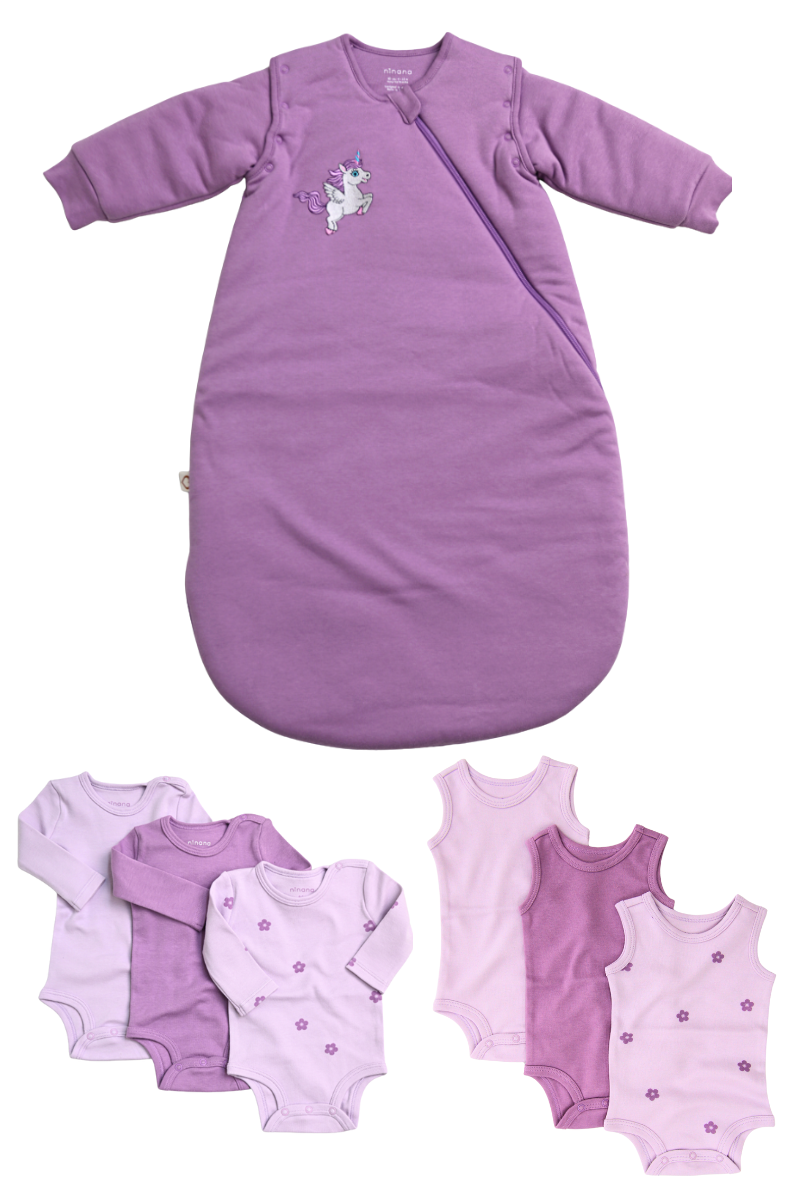 Mor Nakışlı Bebek Paketi